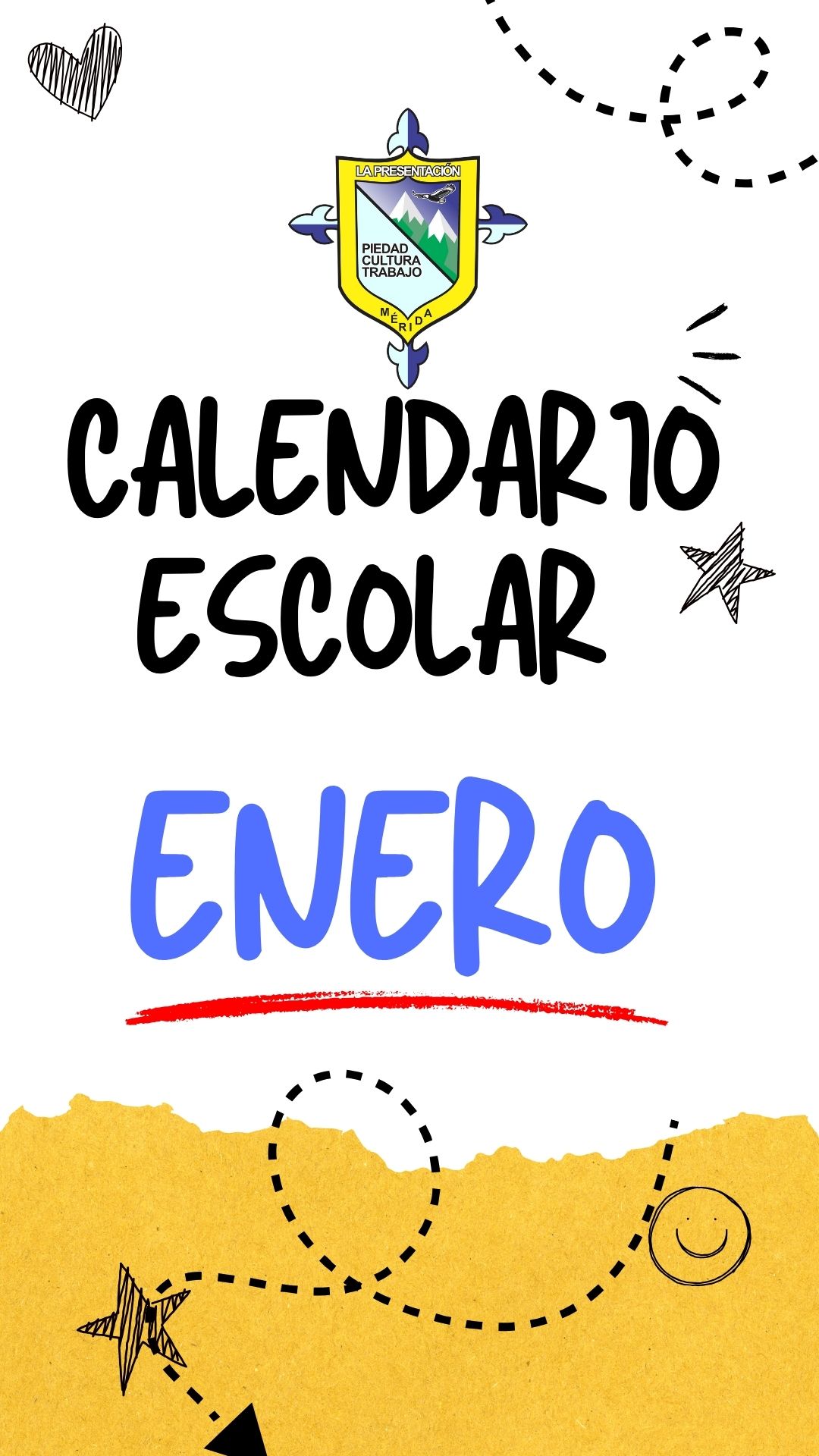CALENDARIO ESCOLAR MES DE ENERO 2026.